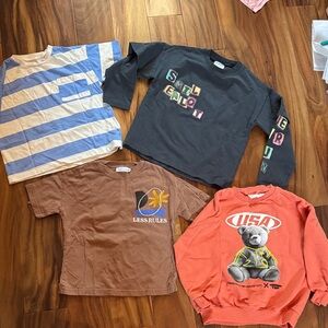 Bundle Zara kids 6 & 6/7 tees and sweatshirt